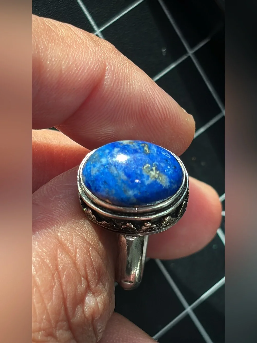 Vintage Sterling Silver Blue Lapis Lazuli Ring